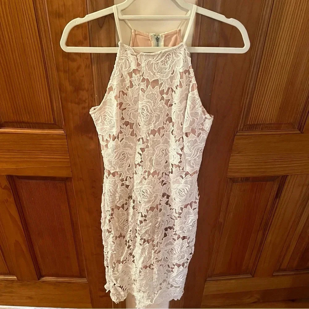 JUST ME White Floral Bodycon Dress S